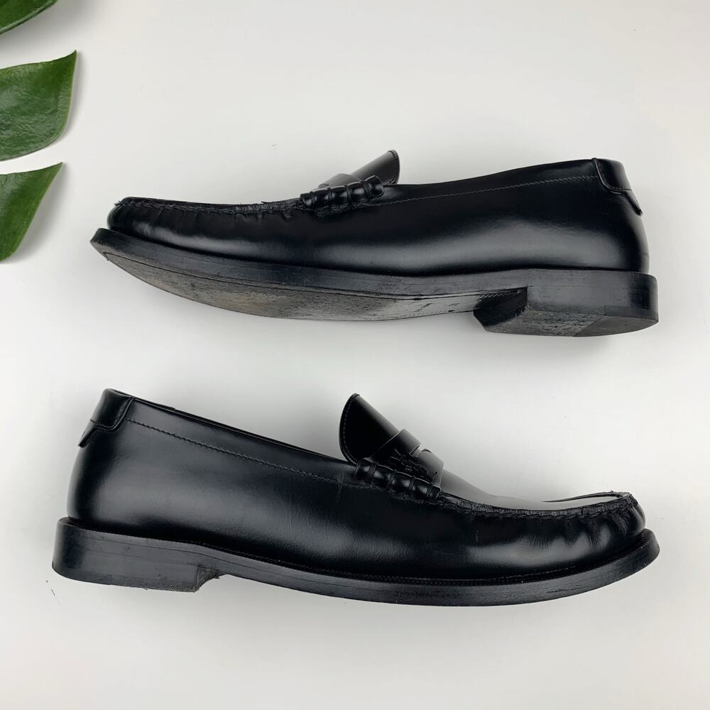 Saint Laurent YSL Loafers Black Leather Women's 39 US 9 - Picture 10 of 16